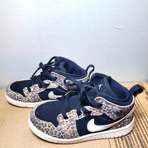 Girls kids Nike Jordan Air 1s size 10c cheetah Print